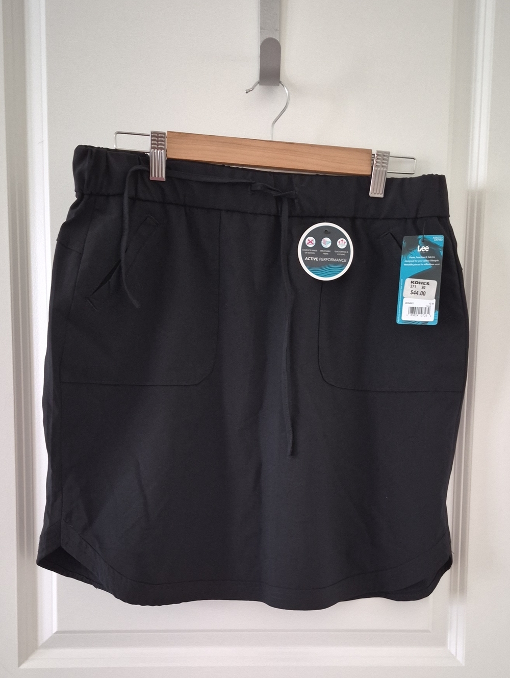 Lee Black Active Skort with Drawstring Waist